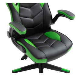 Silla Gamer Omis En Simil Cuero Negro/verde