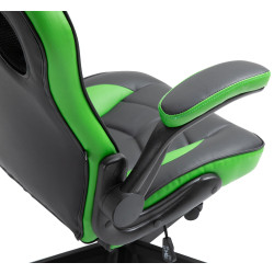 Silla Gamer Omis En Simil Cuero Negro/verde