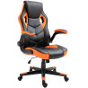 Silla Gamer Omis En Simil Cuero Negro/naranja