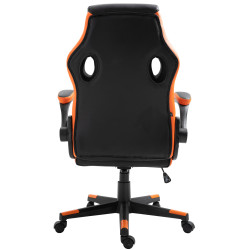 Silla Gamer Omis En Simil Cuero Negro/naranja