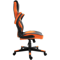 Silla Gamer Omis En Simil Cuero Negro/naranja