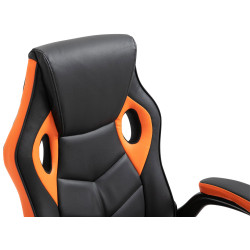 Silla Gamer Omis En Simil Cuero Negro/naranja