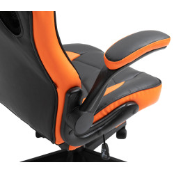 Silla Gamer Omis En Simil Cuero Negro/naranja