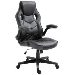 Silla Gamer Omis En Simil Cuero Negro/gris