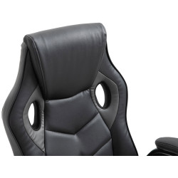 Silla Gamer Omis En Simil Cuero Negro/gris