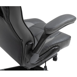 Silla Gamer Omis En Simil Cuero Negro/gris