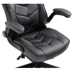 Silla Gamer Omis En Simil Cuero Negro/gris