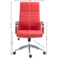 Silla De Oficina Kolumbus En Cuero Original Rojo