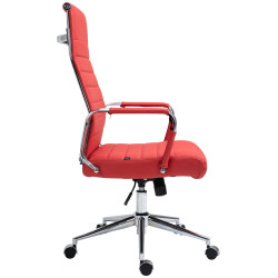 Silla De Oficina Kolumbus En Cuero Original Rojo