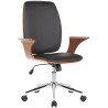 Silla De Oficina Burbank Nogal/negro,Simil cuero