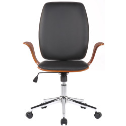 Silla De Oficina Burbank Nogal/negro,Simil cuero