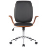 Silla De Oficina Burbank Nogal/negro,Simil cuero