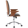 Silla De Oficina Burbank Nogal/negro,Simil cuero