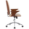 Silla De Oficina Burbank Nogal/crema,Simil cuero