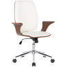 Silla De Oficina Burbank Nogal/blanco,Simil cuero