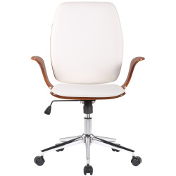 Silla De Oficina Burbank Nogal/blanco,Simil cuero