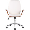 Silla De Oficina Burbank Nogal/blanco,Simil cuero