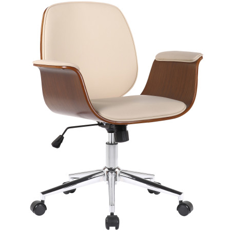 Silla de oficina Kemberg Nogal/crema