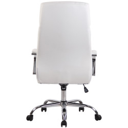 Silla De Oficina Faro XL En Simil Cuero o Tela Blanco,Simil cuero