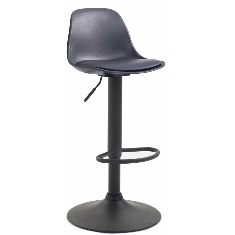 Taburete Kiel Estructura de Plástico & Asiento de Polipiel Negro,Negro