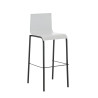 Taburete Avola Asiento de Madera & Base de Metal Negro Blanco mate