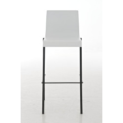 Taburete Avola Asiento de Madera & Base de Metal Negro Blanco mate