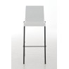 Taburete Avola Asiento de Madera & Base de Metal Negro Blanco mate