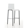 Taburete Avola Asiento de Madera & Base de Metal Negro Blanco mate