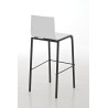 Taburete Avola Asiento de Madera & Base de Metal Negro Blanco mate