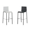 Taburete Avola Asiento de Madera & Base de Metal Negro Blanco mate