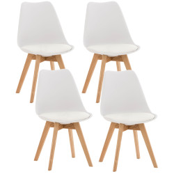 Set De 4 Sillas De Comedor Linares Blanco,Plástico