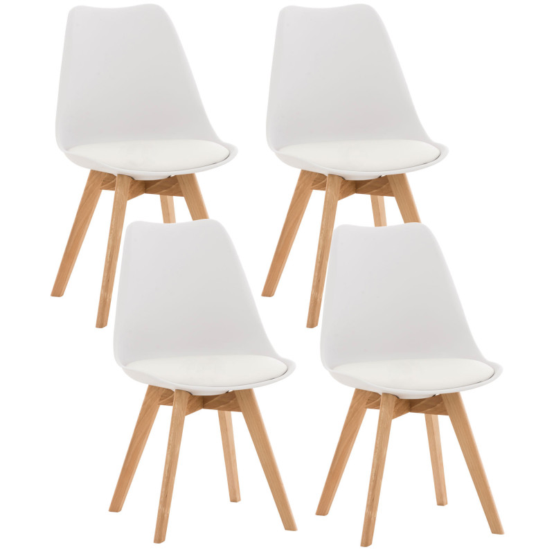 Set De 4 Sillas De Comedor Linares Blanco,Plástico