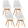 Set De 4 Sillas De Comedor Linares Blanco,Plástico