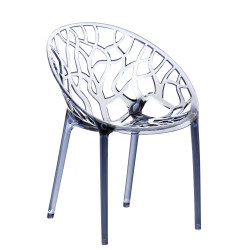 Silla plástico apilable CRYSTAL Gris