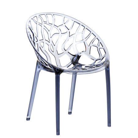 Silla plástico apilable CRYSTAL Gris