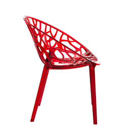 Silla plástico apilable CRYSTAL Rojo