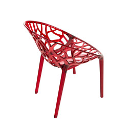 Silla plástico apilable CRYSTAL Rojo