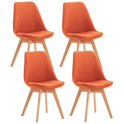 Set De 4 Sillas De Comedor Linares Naranja,Tela