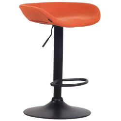 Taburete Anaheim Tapizado En Fieltro Negro,Naranja