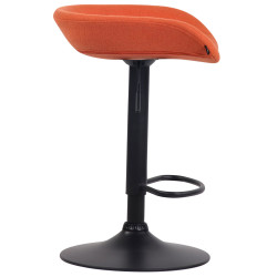 Taburete Anaheim Tapizado En Fieltro Negro,Naranja