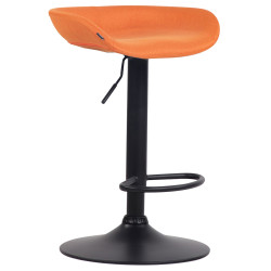 Taburete Anaheim Tapizado En Tela Naranja,Negro