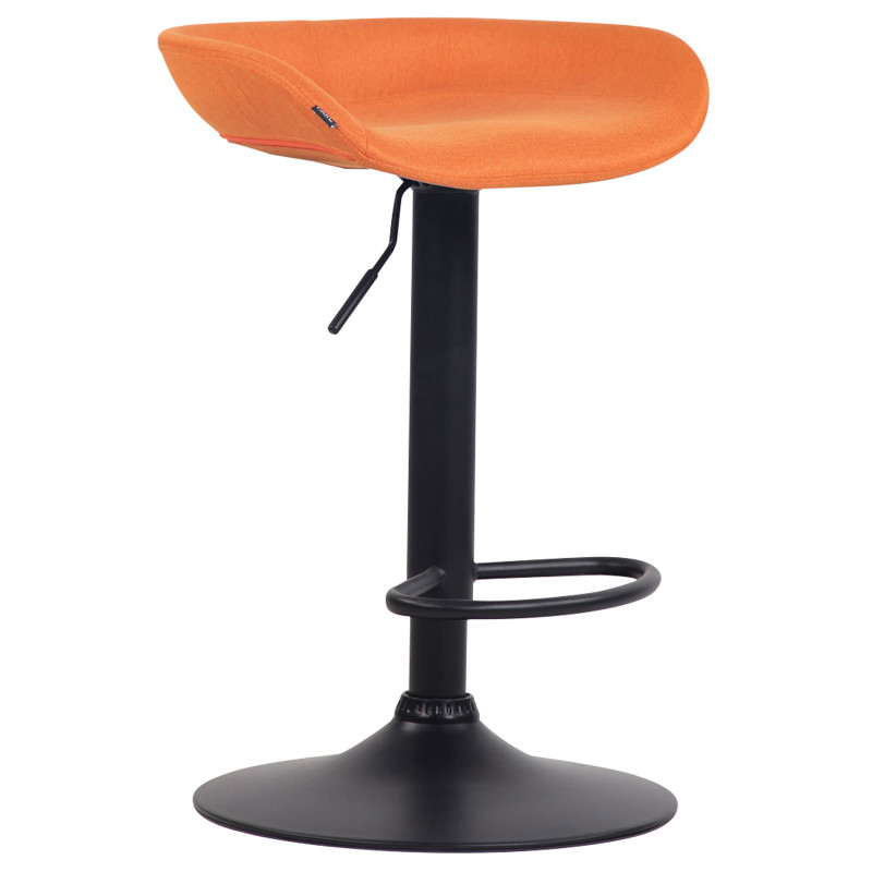 Taburete Anaheim Tapizado En Tela Naranja,Negro