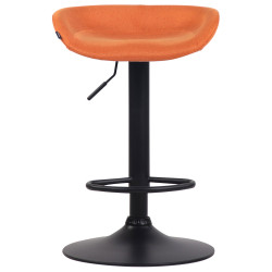 Taburete Anaheim Tapizado En Tela Naranja,Negro