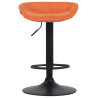 Taburete Anaheim Tapizado En Tela Naranja,Negro