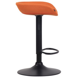 Taburete Anaheim Tapizado En Tela Naranja,Negro