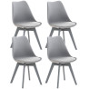 Set De 4 Sillas De Comedor Linares Gris/gris,Plástico