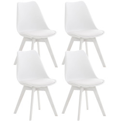 Set De 4 Sillas De Comedor Linares Blanco/blanco,Plástico