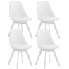 Set De 4 Sillas De Comedor Linares Blanco/blanco,Plástico