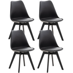 Set De 4 Sillas De Comedor Linares Negro/negro,Plástico