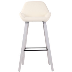 Taburete de bar Newnan de 4 patas con estructura de tela Crema,Blanco (roble)